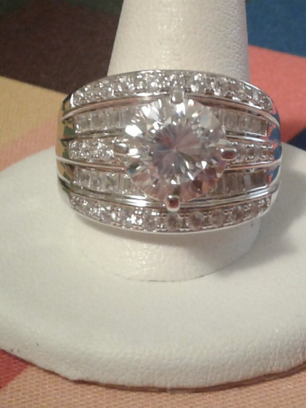 BLD077W Bella Luce CZ Platineve Center Design Cocktail Ring 9.39ctw. Sz.11 NWOT